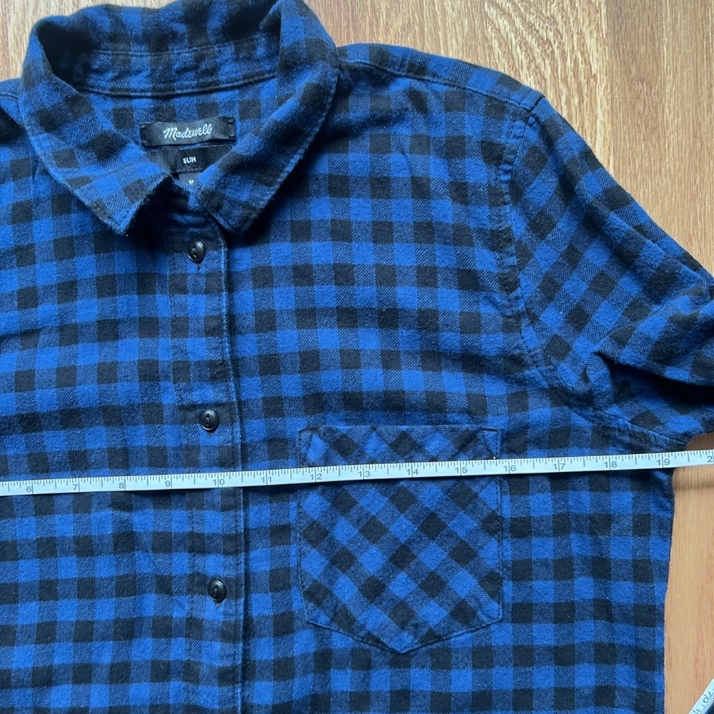 Madewell Buffalo Check Flannel Button Down Shirt - Picture 9 of 12